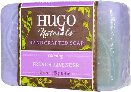 Handcrafted Soap, French Lavender, 4 oz (113 g) by Hugo Naturals, 洗澡，美容，肥皂 HK 香港