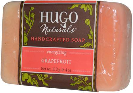 Handcrafted Soap, Grapefruit, 4 oz (113 g) by Hugo Naturals, 洗澡，美容，肥皂 HK 香港