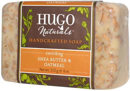 Handcrafted Soap, Shea Butter & Oatmeal, 4 oz (113 g) by Hugo Naturals, 洗澡，美容，肥皂 HK 香港