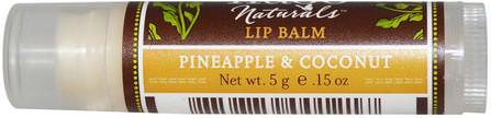 Lip Balm, Pineapple & Coconut, 0.15 oz (5 g) by Hugo Naturals, 洗澡，美容，唇部護理，唇膏 HK 香港