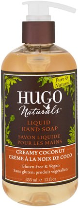 Liquid Hand Soap, Creamy Coconut, 12 fl oz (355 ml) by Hugo Naturals, 洗澡，美容，肥皂 HK 香港