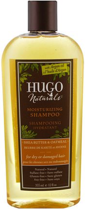 Moisturizing Shampoo, Shea Butter & Oatmeal, 12 fl oz (355 ml) by Hugo Naturals, 洗澡，美容，摩洛哥堅果洗髮水 HK 香港