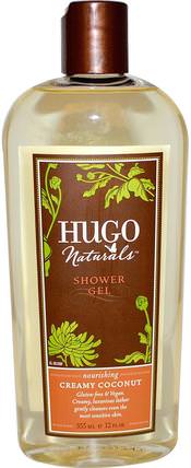 Shower Gel, Creamy Coconut, 12 fl oz (355 ml) by Hugo Naturals, 洗澡，美容，沐浴露 HK 香港
