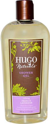 Shower Gel, French Lavender, 12 fl oz (355 ml) by Hugo Naturals, 洗澡，美容，沐浴露 HK 香港