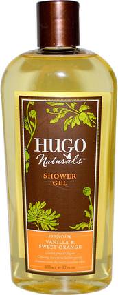 Shower Gel, Vanilla & Sweet Orange, 12 fl oz (355 ml) by Hugo Naturals, 洗澡，美容，沐浴露 HK 香港