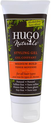 Styling Gel, Medium Hold, 3.4 fl oz (100 ml) by Hugo Naturals, 洗澡，美容，頭髮，頭皮 HK 香港