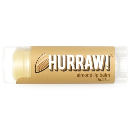 Lip Balm, Almond.15 oz (4.3 g) by Hurraw! Balm, 洗澡，美容，唇部護理，唇膏 HK 香港