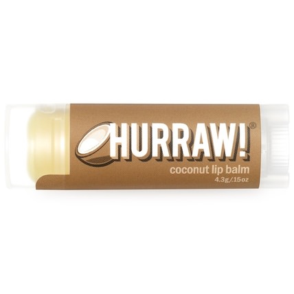 Lip Balm, Coconut.15 oz (4.3 g) by Hurraw! Balm, 洗澡，美容，唇部護理，唇膏 HK 香港