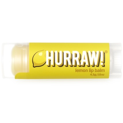 Lip Balm, Lemon.15 oz (4.3 g) by Hurraw! Balm, 洗澡，美容，唇部護理，唇膏 HK 香港