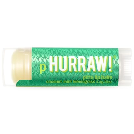 Pitta Lip Balm, Coconut Mint Lemongrass.15 oz (4.3 g) by Hurraw! Balm, 洗澡，美容，唇部護理，唇膏 HK 香港