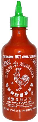 Hot Chili Sauce, 17 oz (482 g) by Huy Fong Foods Sriracha, 食品，調味品和調味品，辣醬 HK 香港
