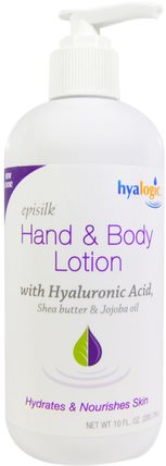 Hand & Body Lotion with Hyaluronic Acid, 10 fl oz (295.7 ml) by Hyalogic Episilk, 美容，透明質酸皮膚，抗衰老 HK 香港