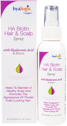4 fl oz (118 ml) by Hyalogic HA Biotin Hair & Scalp Spray, 洗澡，美容，頭髮，頭皮 HK 香港