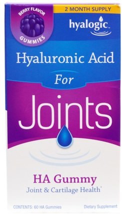 HA Gummy, Berry Flavor, 60 HA Gummies by Hyalogic Hyaluronic Acid for Joints, 健康，骨骼，骨質疏鬆，抗衰老，關節健康 HK 香港
