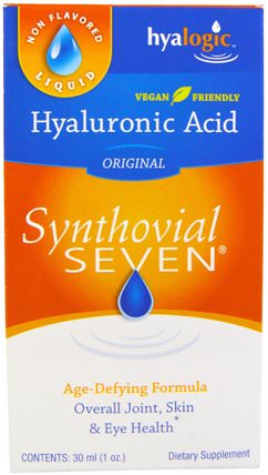 Synthovial Seven, 1 oz (30 ml) by Hyalogic Hyaluronic Acid, 健康，骨骼，骨質疏鬆，抗衰老，關節健康 HK 香港