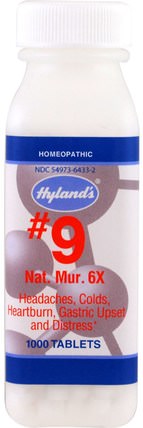 #9 Nat. Mur. 6X, 1000 Tablets by Hylands, 補品，順勢療法，健康，頭痛 HK 香港