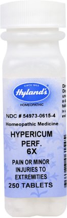 Hypericum Perf. 6X, Pain or Minor Injuries To Extremities, 250 Tablets by Hylands, 健康 HK 香港