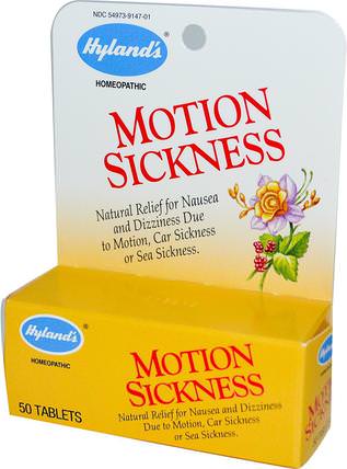 Motion Sickness, 50 Tablets by Hylands, 健康，噁心緩解 HK 香港