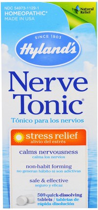 Nerve Tonic, 500 Tablets by Hylands, 補品，順勢療法，健康，抗壓力 HK 香港