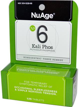 NuAge, No 6 Kali Phos, Potassium Phosphate, 125 Tablets by Hylands, 補充，睡覺 HK 香港