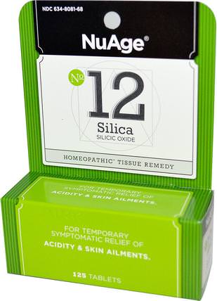NuAge, No 12 Silica, Silicic Oxide, 125 Tablets by Hylands, 補充劑，礦物質，二氧化矽（矽），健康 HK 香港