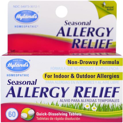 Seasonal Allergy Relief, 60 Quick-Dissolving Tablets by Hylands, 健康，過敏，過敏，補品，順勢療法過敏 HK 香港