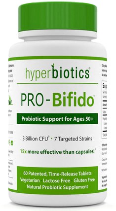 PRO-Bifido, Probiotic Support for Ages 50+, 60 Time-Release Tablets by Hyperbiotics, 補充劑，益生菌 HK 香港