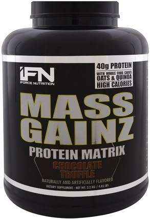 Mass Gainz Protein Matrix, Chocolate Truffle, 4.85 lbs (2.2 kg) by iForce Nutrition, 運動，補品，乳清蛋白 HK 香港