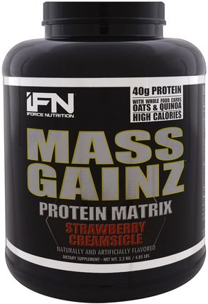Mass Gainz Protein Matrix, Strawberry Creamsicle, 4.85 lbs (2.2 kg) by iForce Nutrition, 運動，補品，乳清蛋白 HK 香港