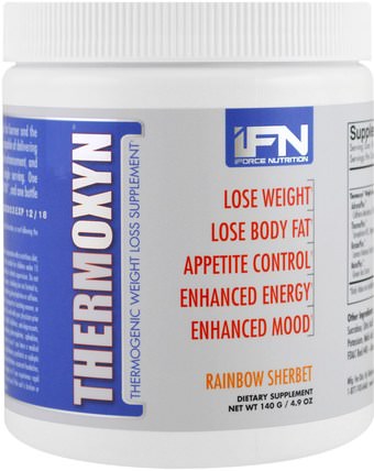 Thermoxyn, Weight Loss Supplement, Rainbow Sherbet, 4.9 oz (140 g) by iForce Nutrition, 運動，減肥，飲食，脂肪燃燒器 HK 香港