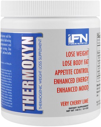Thermoxyn, Weight Loss Supplement, Very Cherry Lime, 4.9 oz (140 g) by iForce Nutrition, 運動，減肥，飲食，脂肪燃燒器 HK 香港