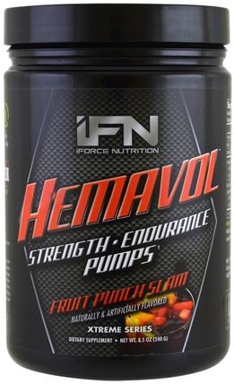 Xtreme Series, Hemavol Powder, Fruit Punch Slam, 8.5 oz (240 g) by iForce Nutrition, 運動，鍛煉 HK 香港