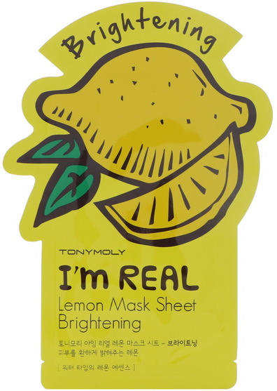 健康 - Tony Moly, Im Real, Lemon Mask Sheet, Brightening