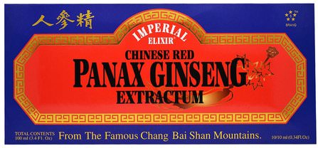 Chinese Red Panax Ginseng Extractum, 10 Bottles, 0.34 fl oz (10 ml) Each by Imperial Elixir, 補充劑，adaptogen HK 香港