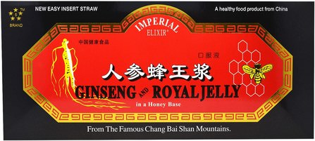 Ginseng and Royal Jelly, 10 Bottles, 0.34 fl oz (10 ml) Each by Imperial Elixir, 草藥，人參中國 HK 香港
