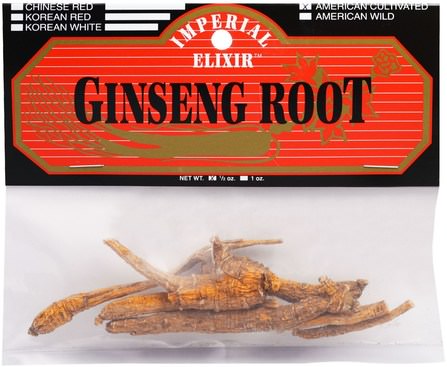 Ginseng Root, American Cultivated, 1/2 oz by Imperial Elixir, 補充劑，adaptogen HK 香港