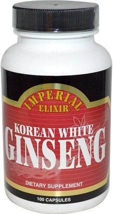 Korean White Ginseng, 100 Capsules by Imperial Elixir, 補充劑，adaptogen HK 香港