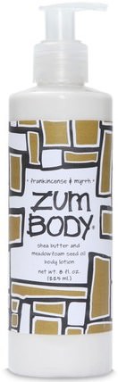 Zum Body, Shea Butter & Meadowfoam Seed Oil Body Lotion, Frankincense & Myrrh, 8 fl oz (225 ml) by Indigo Wild, 洗澡，美容，潤膚露 HK 香港