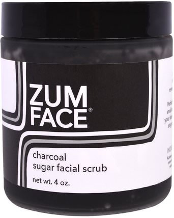 Zum Face, Charcoal Sugar Facial Scrub, 4 oz by Indigo Wild, 健康，皮膚護理，沐浴，美容，身體磨砂 HK 香港