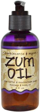 Zum Oil, Frankincense & Myrrh, 4 fl oz by Indigo Wild, 健康，皮膚，按摩油 HK 香港