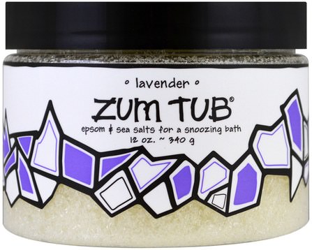 Zum Tub, Epsom & Sea Salts, Lavender, 12 oz (340 g) by Indigo Wild, 洗澡，美容，浴鹽 HK 香港