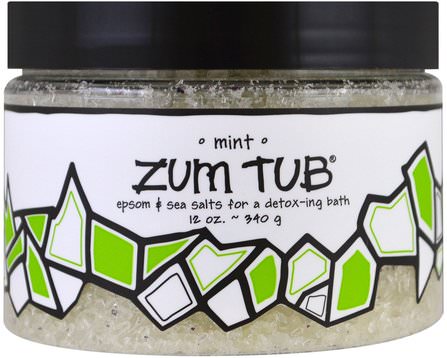 Zum Tub, Epsom & Sea Salts, Mint, 12 oz (340 g) by Indigo Wild, 洗澡，美容，浴鹽 HK 香港