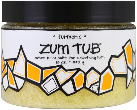 Zum Tub, Epsom & Sea Salts, Turmeric, 12 oz (340 g) by Indigo Wild, 補充劑，抗氧化劑，薑黃素，沐浴，美容 HK 香港