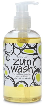 Zum Wash, Natural Liquid Soap for Hands and Body, Lemongrass, 8 fl oz (225 ml) by Indigo Wild, 洗澡，美容，肥皂 HK 香港
