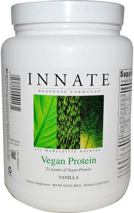 Vegan Protein, Vanilla, 16.9 oz (480 g) by Innate Response Formulas, 補充劑，蛋白質，豌豆蛋白質 HK 香港