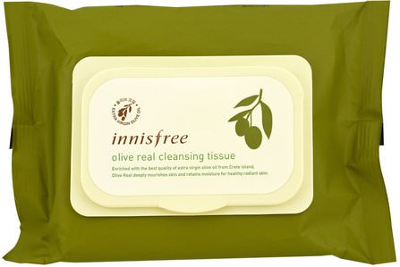 Olive Real Cleansing Tissue, 30 Sheets, (150 g) by Innisfree, 美容，面部護理 HK 香港