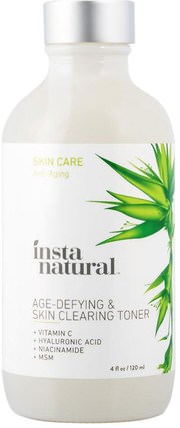 Age-Defying & Skin Clearing Toner, 4 fl oz (120 ml) by InstaNatural, 健康，女性，維生素C，皮膚 HK 香港