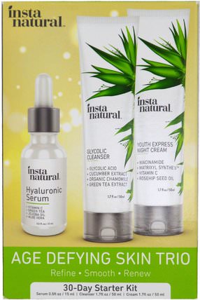 Age Defying Skin Trio, 30-Day Starter Kit, 3 Pieces by InstaNatural, 美容，維生素c HK 香港