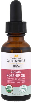 Complete Organic Therapeutic Serum, Argan Rosehip Oil, 1 fl oz (30 ml) by InstaNatural, 沐浴，美容，香薰精油，玫瑰果籽油 HK 香港