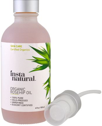 Organic Rosehip Oil, Skin Care, 4 fl oz (120 ml) by InstaNatural, 健康，皮膚，香薰精油，玫瑰果籽油 HK 香港